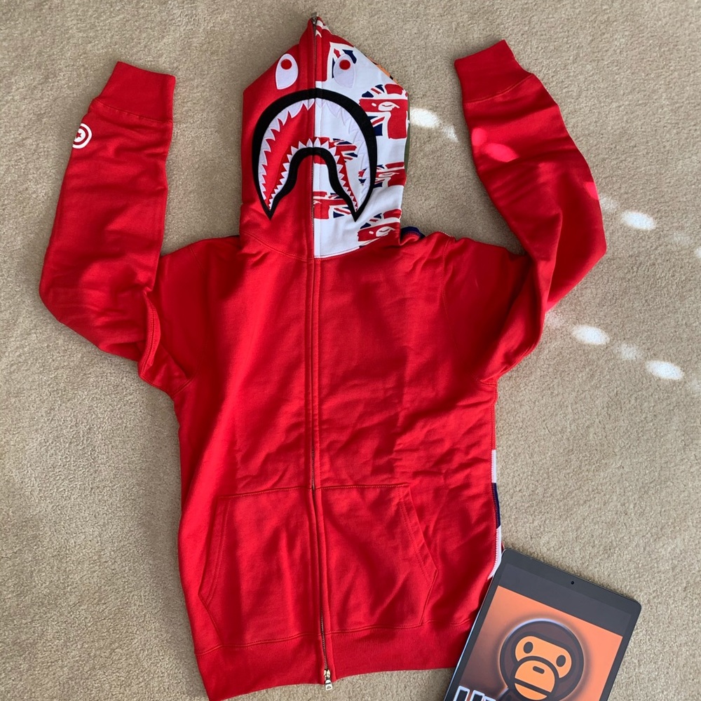 Bape A Bathing Ape United Kingdom Shark Hoodie